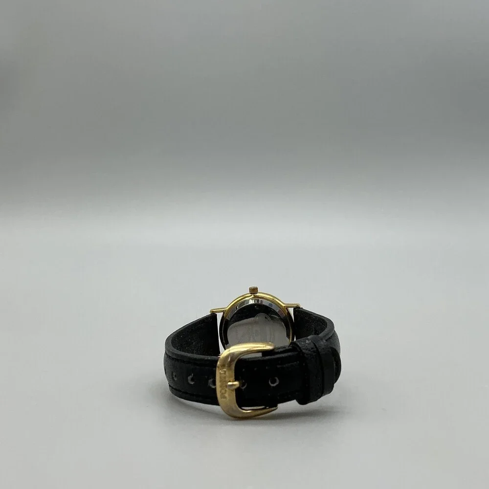 Vintage Fossil PC-7314 Women Watch 26mm Black Dial Gold Tone Rivole New Battery